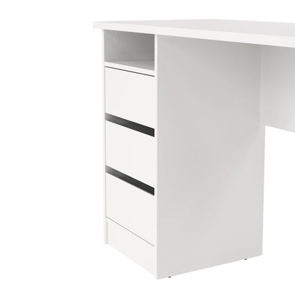 Porch & Den Wes Home Office Writing Desk with 3 Drawers and Open Shelf