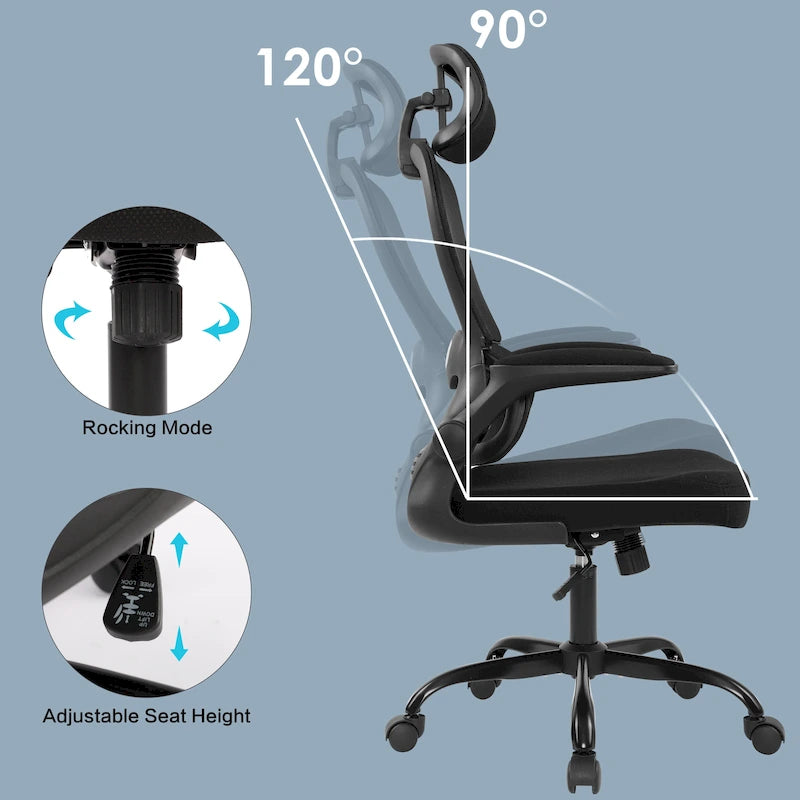 Home Office Chair Mesh Computer Desk Chair High Back Ergonomic Task Chair