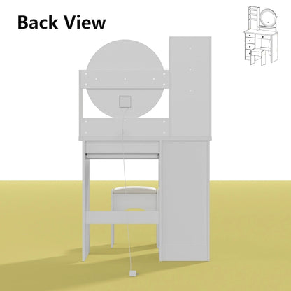 Makeup Vanity Dressing Table Set With Touch Screen Mirror & Stool