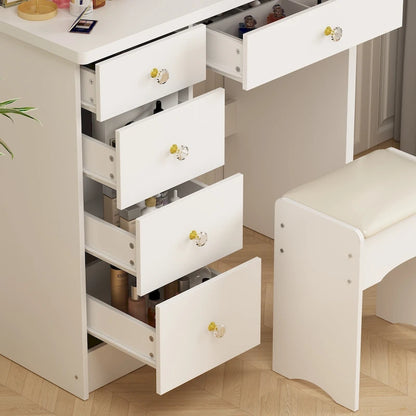 Makeup Vanity Dressing Table Set With Touch Screen Mirror & Stool