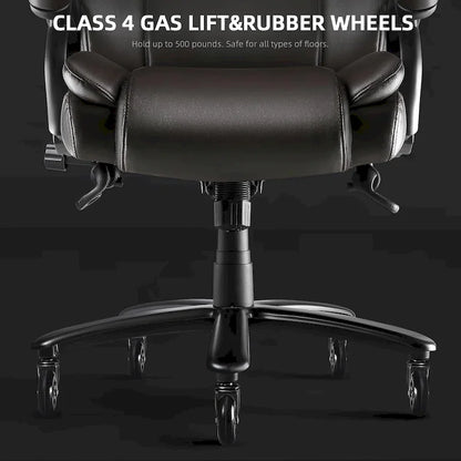 Bossin Big and Tall Executive Office Chair,500LBS Adjustable Lumbar Support Ergonomic Chair with High Back PU Leather Computer