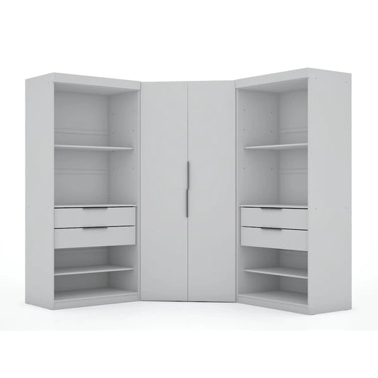 Mulberry 2.0 Semi Open 3 Sectional Modern 4 Drawer Wardrobe Corner Closet Set of 3