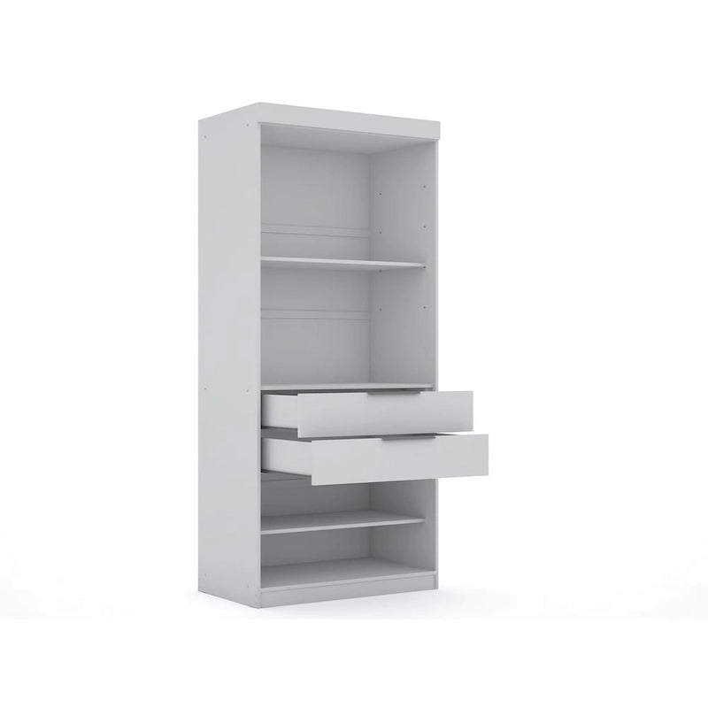 Mulberry 2.0 Semi Open 3 Sectional Modern 4 Drawer Wardrobe Corner Closet Set of 3