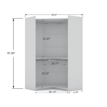 Mulberry 2.0 Semi Open 3 Sectional Modern 4 Drawer Wardrobe Corner Closet Set of 3