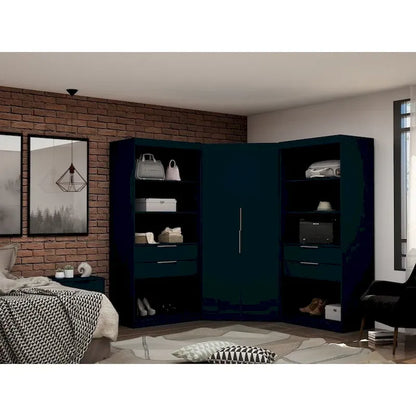Mulberry 2.0 Semi Open 3 Sectional Modern 4 Drawer Wardrobe Corner Closet Set of 3
