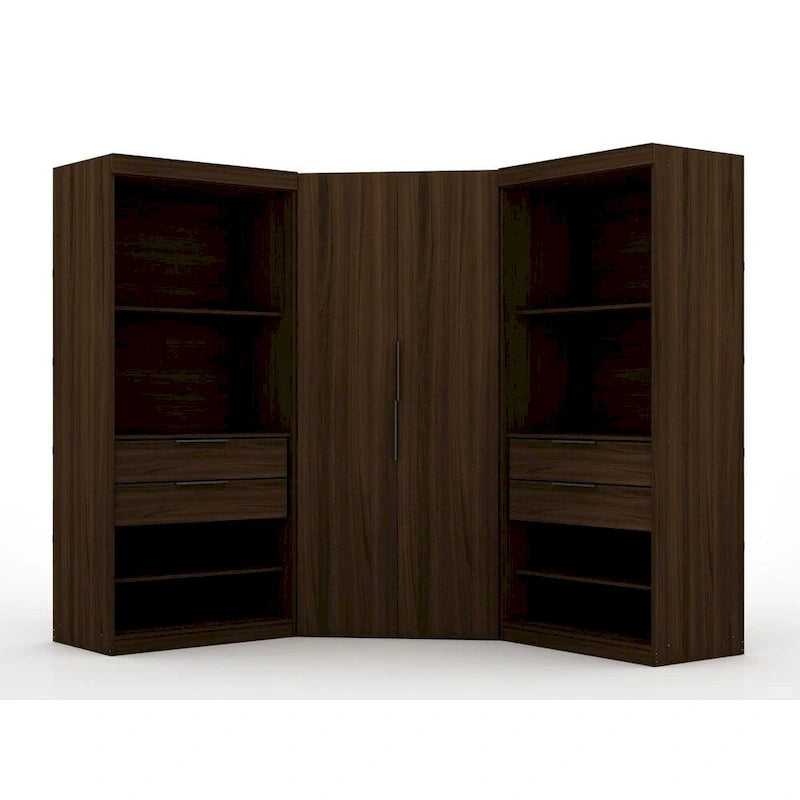 Mulberry 2.0 Semi Open 3 Sectional Modern 4 Drawer Wardrobe Corner Closet Set of 3