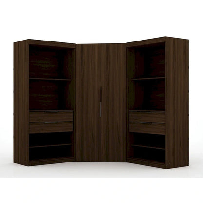 Mulberry 2.0 Semi Open 3 Sectional Modern 4 Drawer Wardrobe Corner Closet Set of 3