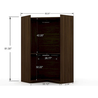 Mulberry 2.0 Semi Open 3 Sectional Modern 4 Drawer Wardrobe Corner Closet Set of 3