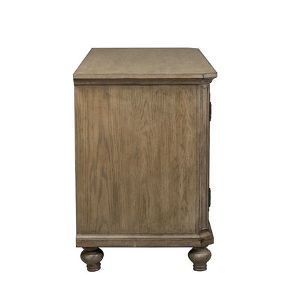Copper Grove Simply Elegant White, Brown, & Heathered Taupe Credenza