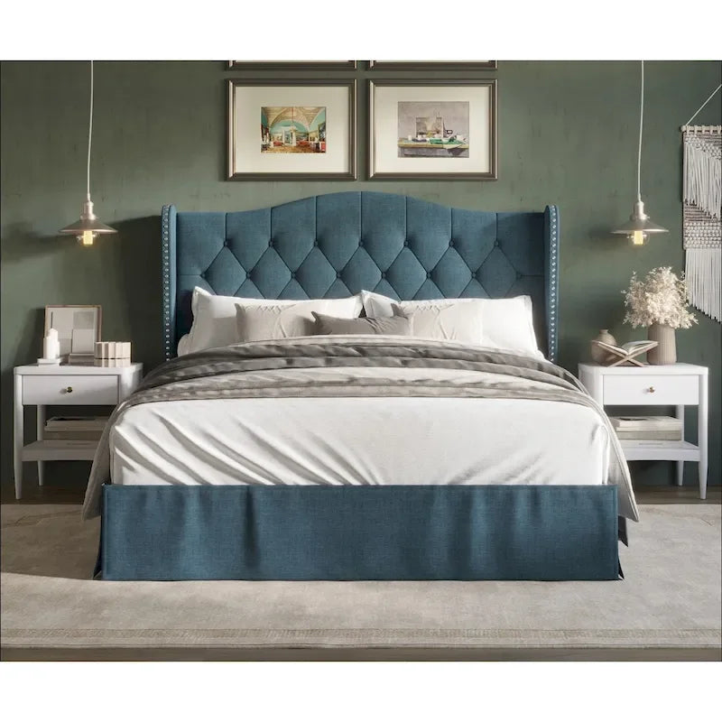 Riley Tufted Upholstered Platform Bed