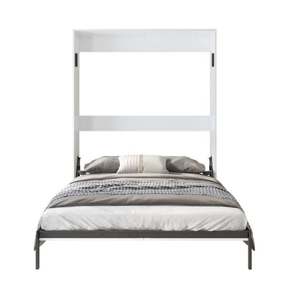 Mixoy Murphy Bed,Folding Wall Bed with 2 Side Cabinet Shelves