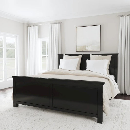 Oak Park Black Wood King Bed