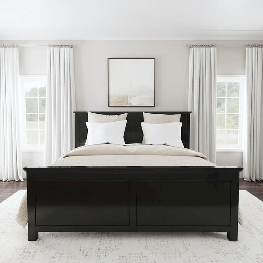 Oak Park Black Wood King Bed