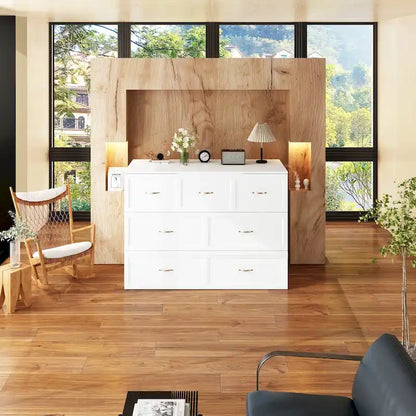 Full Size Bed Cabinet Dresser Bed w/ Drawer Convert into Cube Cabinet