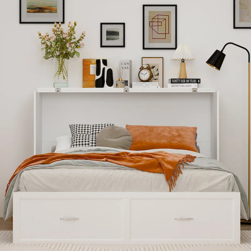 Full Size Bed Cabinet Dresser Bed w/ Drawer Convert into Cube Cabinet