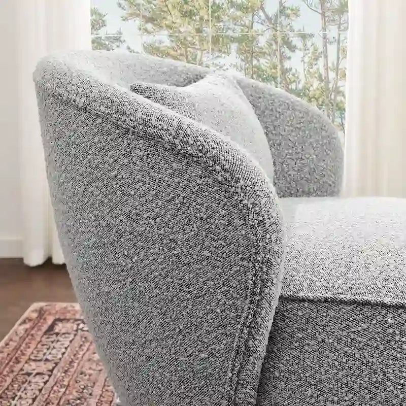 KINWELL 33 Wide Sherpa Boucle Upholstered Swivel Accent Chair