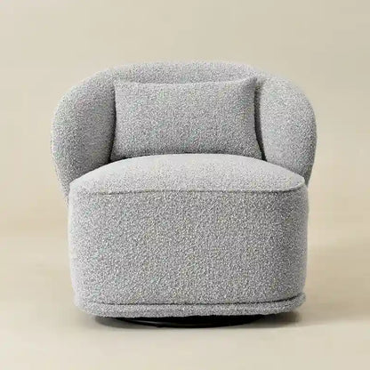 KINWELL 33 Wide Sherpa Boucle Upholstered Swivel Accent Chair