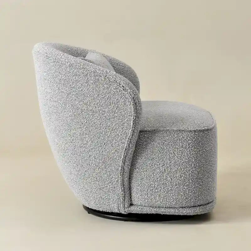 KINWELL 33 Wide Sherpa Boucle Upholstered Swivel Accent Chair