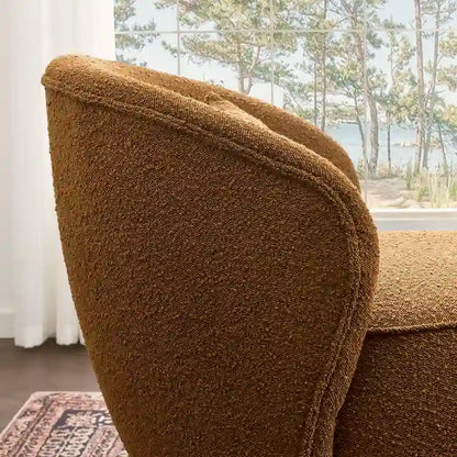 KINWELL 33 Wide Sherpa Boucle Upholstered Swivel Accent Chair