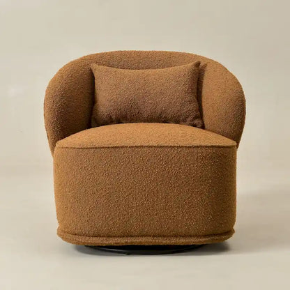 KINWELL 33 Wide Sherpa Boucle Upholstered Swivel Accent Chair