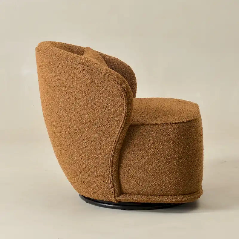 KINWELL 33 Wide Sherpa Boucle Upholstered Swivel Accent Chair
