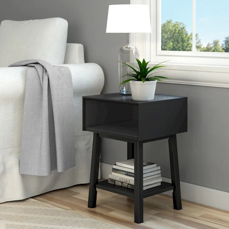 Plank and Beam Mid-Century Modern Cubby Nightstand