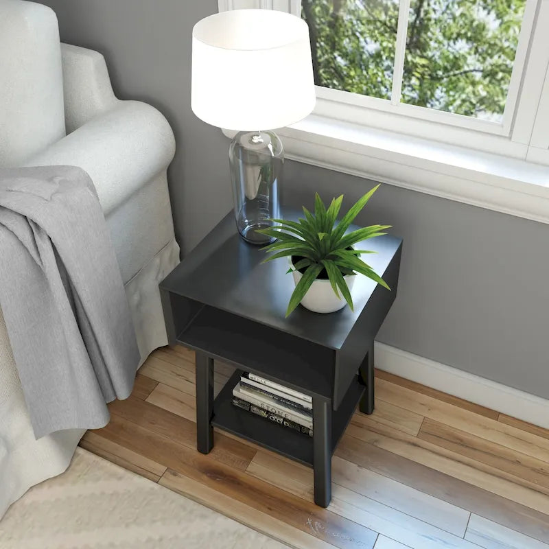 Plank and Beam Mid-Century Modern Cubby Nightstand