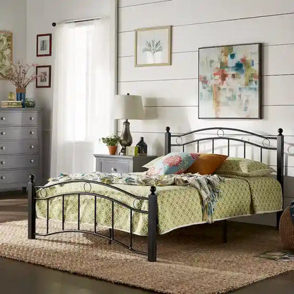 Sadie Brown and Black Metal Bed by iNSPIRE Q Classic