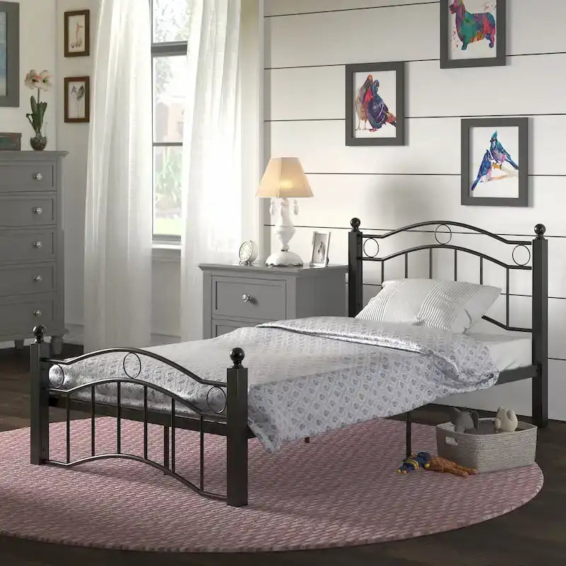 Sadie Brown and Black Metal Bed by iNSPIRE Q Classic