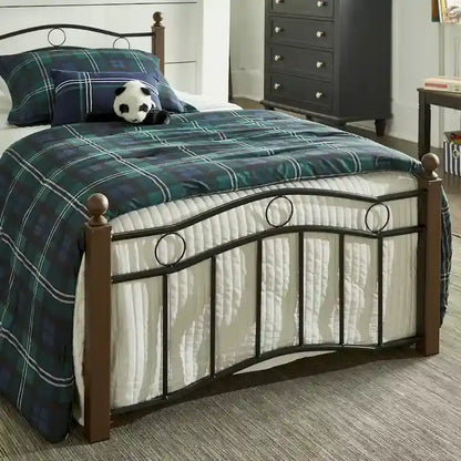 Sadie Brown and Black Metal Bed by iNSPIRE Q Classic
