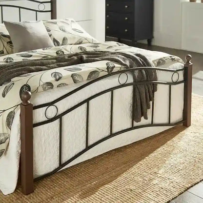 Sadie Brown and Black Metal Bed by iNSPIRE Q Classic