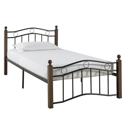 Sadie Brown and Black Metal Bed by iNSPIRE Q Classic