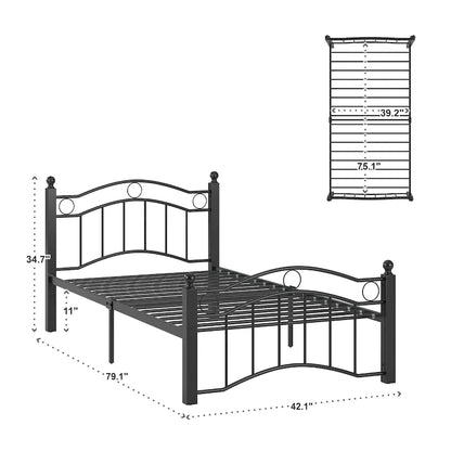 Sadie Brown and Black Metal Bed by iNSPIRE Q Classic