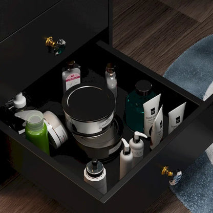 Timechee Makeup Vanity Set with Sliding Lighted Mirror Dressing Table - 33L x 15.7W x 52.4H