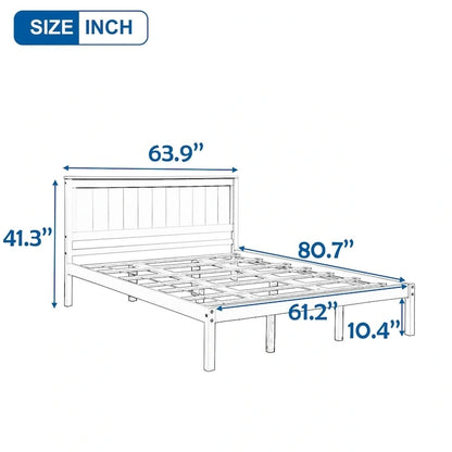 Platform Bed Frame with Headboard ,Queen Size