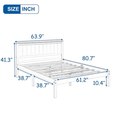 Platform Bed Frame with Headboard ,Queen Size