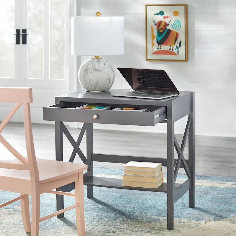 Simple Living X-Frame Farmhouse Wood Desk