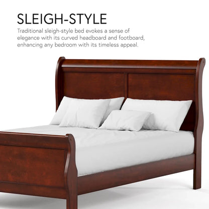 Furniture of America Devi Traditional Solid Wood Sleigh Bed