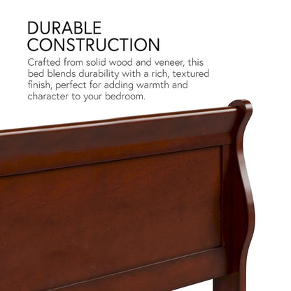 Furniture of America Devi Traditional Solid Wood Sleigh Bed