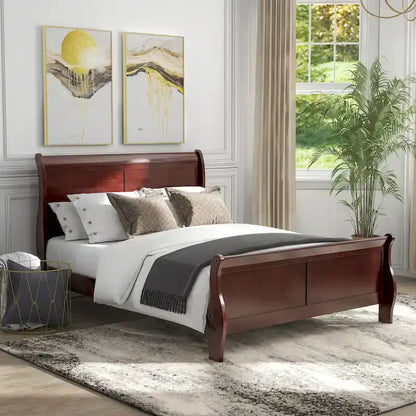 Furniture of America Devi Traditional Solid Wood Sleigh Bed