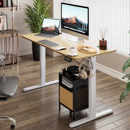 Futzca Height Adjustable Electric Standing Desk Sit Stand Computer Stand up Desk with Splice Board