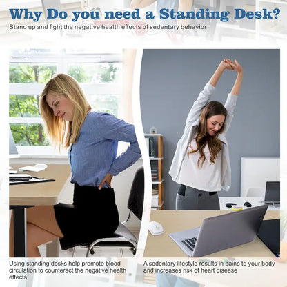 Futzca Height Adjustable Electric Standing Desk Sit Stand Computer Stand up Desk with Splice Board