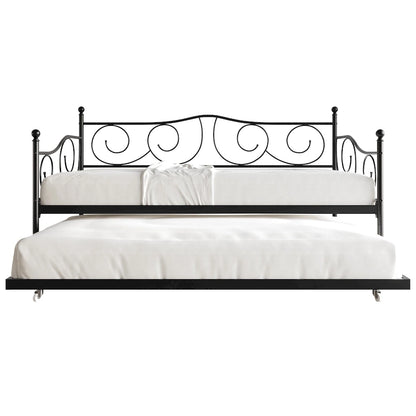 CraftPorch Contemporary Twin Size Metal Daybed with Trundle