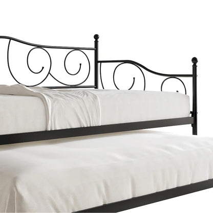 CraftPorch Contemporary Twin Size Metal Daybed with Trundle