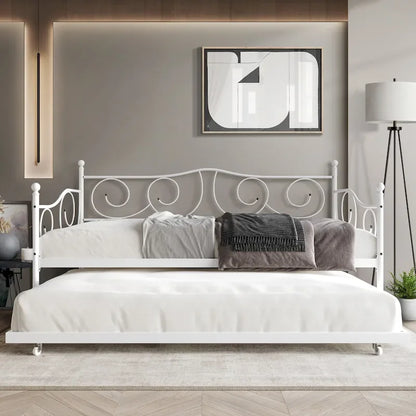 CraftPorch Contemporary Twin Size Metal Daybed with Trundle