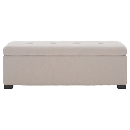 SAFAVIEH Harper Tufted Brown Bicast-Leather Large Storage Bench - 46.9 x 18.3 x 16.7 - 47Wx18Dx17H