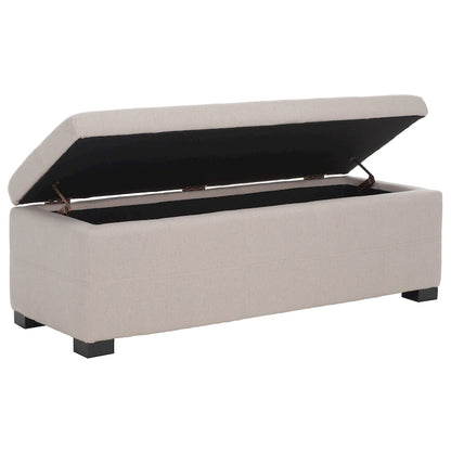 SAFAVIEH Harper Tufted Brown Bicast-Leather Large Storage Bench - 46.9 x 18.3 x 16.7 - 47Wx18Dx17H