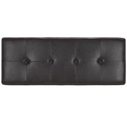 SAFAVIEH Harper Tufted Brown Bicast-Leather Large Storage Bench - 46.9 x 18.3 x 16.7 - 47Wx18Dx17H