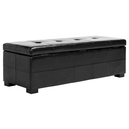 SAFAVIEH Harper Tufted Brown Bicast-Leather Large Storage Bench - 46.9 x 18.3 x 16.7 - 47Wx18Dx17H