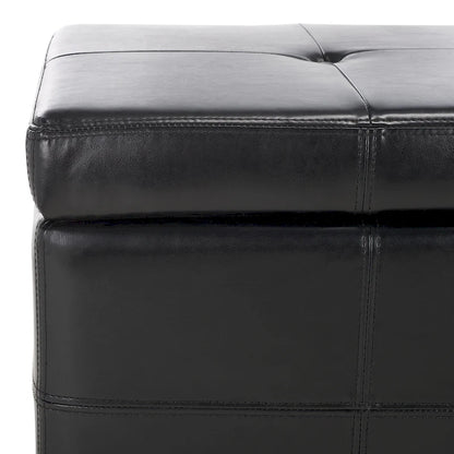 SAFAVIEH Harper Tufted Brown Bicast-Leather Large Storage Bench - 46.9 x 18.3 x 16.7 - 47Wx18Dx17H